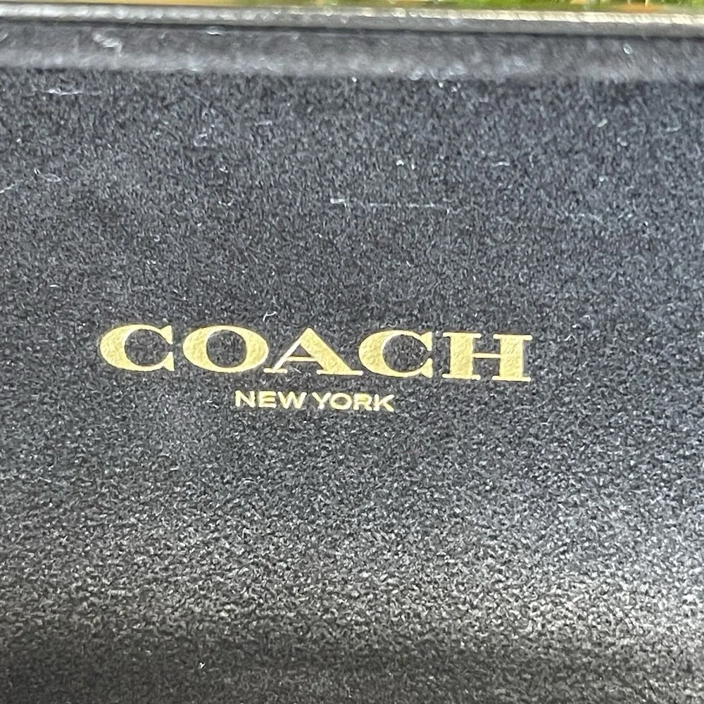 Coach New York Black Hard Sunglasses Case Clamshell Eyeglass Embossed Logo